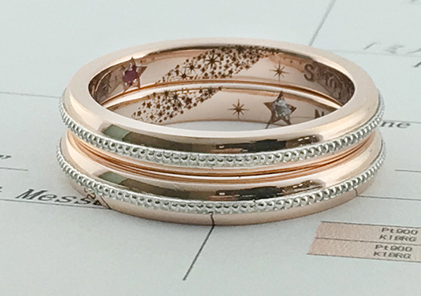 結婚指輪の内側にオリジナル刻印を入れられるのは職人による鍛造製法の指輪だけ！
